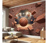 DACRWEKZ 350x256cm Papier Peint soie Tendances sportives D pour Cuisines Chambre | Geant Mural Papier Peint Photo Panoramique Le basket-ball se précipite hors pour Salon Chambre à Coucher Bureau