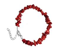 DACRWEKZ Bracelets Pour Femmes - Bracelet De Corail Rouge Naturel Pierre Irrégulière Naturelle Perles Réglables Bracelets Faits À La Main Bracelet De Perles Pour Femmes Yoga Méditation, Comm