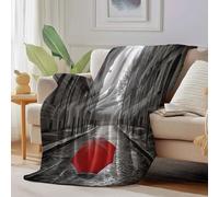 DACRWEKZ Couverture 220 x 240cm - avec Motif Parapluie Rouge Eiffel Surréalisme - Couverture Douillette - en Flanelle Moelleuse - Rouge grisâtre