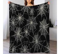 DACRWEKZ Couverture 3Dmotif de Toile d'araignée Plaid 150 x 200cm Halloween Couverture en Flanelle L'automne, Couvertures et Plaids Chaude et Douillet, pour Canapé lit et Chaise Noir