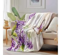 DACRWEKZ Couverture à Fleurs et Papillons 130 x 150cm,Surréalisme 3D,Couverture Confortable et Respirante pour la Maison,adaptée aux Adolescents et aux Adultes
