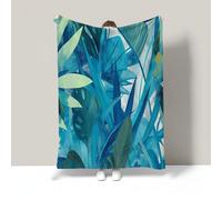 DACRWEKZ Couverture en Flanelle Plantes abstraites Couverture De Canapé Microfibre Ultra Douce Plaid scène de Jungle, pour Le Salon, La Chambre Et L’extérieur Cadeau Unique 130 x 150cm