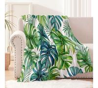 DACRWEKZ Couverture en Flanelle Plantes Tropicales Couverture De Canapé Microfibre Ultra Douce Plaid Plante Monstera deliciosa, pour Le Salon, La Chambre Et L’extérieur Cadeau Unique 200 x 200cm