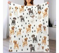 DACRWEKZ Couverture200 x 200cm - avec Motif Loup - Couverture Douillette - en Flanelle Moelleuse -Animaux à l'aquarelle Chiot Mignon