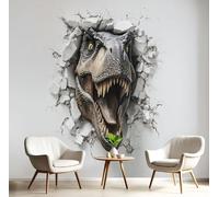 DACRWEKZ Papier Peint Animaux 3D Tyrannosaure Rex Tapisserie Mural Fresque, Poster Geant Mural, Pour Salon Chambre Fond Tv Style Déco450x356cm