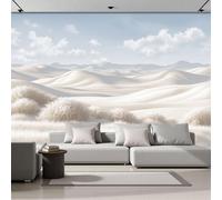 DACRWEKZ Papier Peint Dunes D'Herbe Du Désert Paysage Simple Panoramique 3D Papier Peint Blanc Cassé Murale Salon Chambre à Coucher Maison Décoration Intérieure (200x140cm)