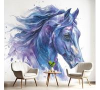 DACRWEKZ Papier Peint Faune Cheval aquarelle Tapisserie Mural Fresque, Poster Geant Mural, Pour Salon Chambre Fond Tv Style Déco300x210cm