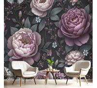 DACRWEKZ Papier Peint Fleurs élégantes Papillon pivoine Tapisserie Mural Fresque, Poster Geant Mural, Pour Salon Chambre Fond Tv Style Déco250x175cm