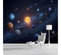 DACRWEKZ Papier Peint Panoramique 400x280cm, Style spatial de science-fiction Mur Papier Peint,Planètes du système solaire Décoration Revêtement Mural,Pour Salon,Chambre Adulte,Chambre D'Enfants