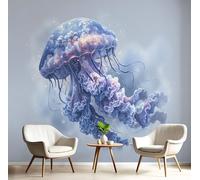 DACRWEKZ Papier Peint Panoramique Animaux Fantastiques Soie, 350x256cm - Papier Peint Méduse De Rêve Grandes Murales Poster pour Salon, Adulte Chambre d'enfants, Étude Décoration