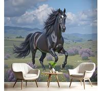 DACRWEKZ Papier Peint Panoramique Animaux Mignons Soie, 400x280cm - Papier Peint Lapin Des Fleurs Grandes Murales Poster pour Salon, Adulte Chambre d'enfants, Étude Décoration