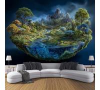 DACRWEKZ Papier Peint Panoramique Nature 450x356cm Forêt de la Terre Nature Papier Peint Soie Couleurs Douces pour Chambre Salon Décoration Murale bleu foncé