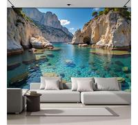 DACRWEKZ Papier Peint Panoramique Paysages Naturels Soie, 200x140cm - Papier Peint Mur De Roches D'Eau De Mer Grandes Murales Poster pour Salon, Adulte Chambre d'enfants, Étude Décoration