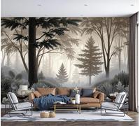 DACRWEKZ Papier Peint Panoramique Royaume secret de la forêt, Papier Peint Arbres et buissons brumeux, Fresque Murale Soie - Décoration Murale Pour Salon, Chambre, Bureau - 450x356cm(non adhésif)