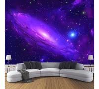 DACRWEKZ Papier Peint Panoramique Style cosmique mystérieux Galaxie violette 350x256cm Soie Fresque Murale - Décoration Murale Moderne - Pour Salon Chambre D'Enfants Restaurant Murales Violet