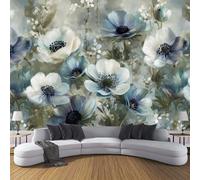 DACRWEKZ Papier Peint Panoramique Style pastoral rural,200 x 140 cm, Poster Geant Mural, pour Salon Chambre d'enfants restaurant Décoration Murale,Fleur d'anémone