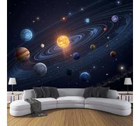 DACRWEKZ Papier Peint Panoramique Univers 3D Soie, 300 x 210 cm Planètes du système solaire, Décoration Parfaite pour Chambre, Salon, Enfant Grande Poster Mural