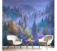 DACRWEKZ Papier Peint Paysages naturels Panoramique 3D Panorama de la forêt de pins Papier Murale Salon Chambre à Coucher Maison Décoration Intérieure (200 x 140 cm)