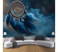 DACRWEKZ Papier Peint plumes attrape-rêves Panoramique 3D Rêves mystérieux Papier Murale Salon Chambre à Coucher Maison Décoration Intérieure (350x256cm)