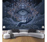 DACRWEKZ Papier Peint Réalisme mystérieux Yeux et paumes Soie - 450x356cm Papier Peint Salon Chambre Salle À Manger Chambre D'Enfant Papiers Peints Décoration Murale - gris-bleu