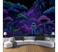 DACRWEKZ Papier Peint Science-fiction psychédélique Astronaute de la jungle Soie - 250x175cm Papier Peint Salon Chambre Salle À Manger Chambre D'Enfant Papiers Peints Décoration Murale - Violet