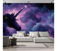 DACRWEKZ Papier Peint Soie Chambre Enfant Fantasy et science-fiction Nébuleuse de la Licorne - 350x256cm- Papier Peint Panoramique Pour Chambre violet foncé - für Mädchen und Jungen