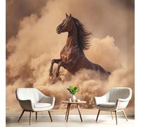 DACRWEKZ Papier Peint Soie Panoramique Style Photographique Réaliste, 400x280cm, Vaches Des Highlands Dans La Neige Mural Personnalisé, Gris-Bleu, pour Salon Chambre restaurant Décoration Murale