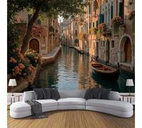 DACRWEKZ Peint Panoramique Ville romantique, Papier Peint brun clair Motif Paysage réel, Tapisserie Panoramique Salon Canapé Fond, Décoration Murale Chambre, 400x280cm