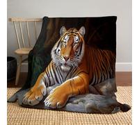 DACRWEKZ Rocher du Tigre Jaune Couverture De Canapé Microfibre Ultra Douce Plaid Animaux Sauvages, pour Le Salon, La Chambre Et L’extérieur Toutes Saisons 200 x 200cm