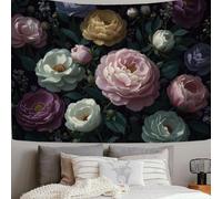 DACRWEKZ Tapisserie 70x100cm,Rococo De magnifiques fleurs Tenture murale, drap de lit, serviette de plage, tapis de yoga, Rose violet