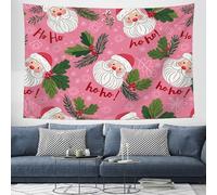 DACRWEKZ Tapisserie murale Écrits du vieil homme - rose - 100x150cm - thème de Noël - pour la décoration de la maison, de la chambre à coucher