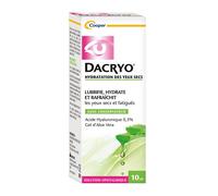 DACRYO Solution ophtalmique Hydratation yeux secs et fatigués Acide hyaluronique aloe vera 10 ml