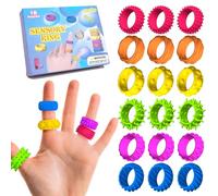 D'activité Sensorielle Fidget Toys Anti Stress, 18pcs Bagues Fidget en Silicone, Bracelets Anti Stress, Jouets Sensoriels Fidegt Toy,Texturées Différentes Couleurs, Jouets Sensoriels Apaiser L'anxiété