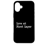 Dactylographie minimaliste Love at First Layer Funny Lasagna Coque pour iPhone 16 Plus