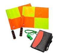 Dacvgog Kit d'arbitre de Football Cahier Portefeuilles Drapeaux de Football Un Échecs Carte Jaune Rouge et Sifflet