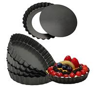 Dacvgog Mini moules à tarte de 15,7 cm avec fond amovible, tarte à tarte latérale cannelée