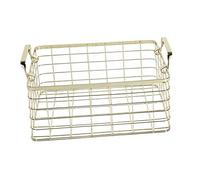 Dacvgog Panier en métal chic fait à la main en filet de fer, étagère de table, panier de bain, vêtements, cosmétiques, panier doré