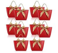 Dacvgog Sac de 10 Pièces Poignée Sac pour Papier Présent Sac pour Envelopper pour Rouge