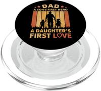Dad A Son's First Hero A Daughter's First Love PopSockets PopGrip pour MagSafe