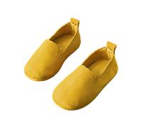 Dad Baskets pour femme et bébé fille Chaussures décontractées unies Style simple Plat léger, jaune, 25.5 EU
