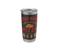 Dad Bod Built by Pizza and Beer Funny Father's Day Gobelet isotherme en acier inoxydable double paroi