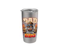 Dad Built for BBQ Funny Grilling Fête des Pères Gobelet isotherme en acier inoxydable double paroi