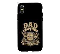 Dad Fuel Coffee Mechanic Citation Vintage Tool Illustration Coque pour iPhone X/XS