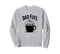 Dad Fuel Tasse à café avec Outils pour Les pères Pratiques Sweatshirt, Unisexe pour Adultes, Gris Chiné, S