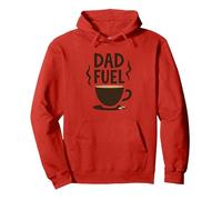 Dad Fuel : Tasse à café Humour Fête des Pères Sweat à Capuche, Unisexe pour Adultes, Rouge, M