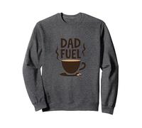 Dad Fuel : Tasse à café Humour Fête des Pères Sweatshirt, Unisexe pour Adultes, Chiné Foncé, XXL