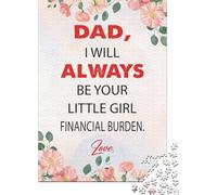 Dad I Will Always Be Your Puzzle 1000 Pièces pour Adultes, 52x38cm/1000pcs; pour Progresser À Son Propre Rythme; Pièces Lisses Et Faciles À Trier