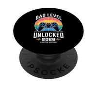 Dad Level Unlocked 2026 Funny Gamer New Dad Annonce PopSockets PopGrip Adhésif