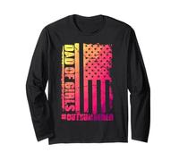 Dad Of Girls Outnumbered Funny Colorful Saying Men Fathers Manche Longue