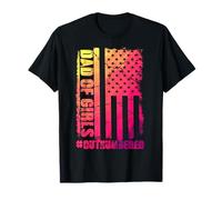 Dad Of Girls Outnumbered Funny Colorful Saying Men Fathers T-Shirt
